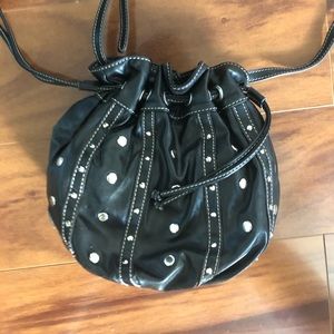 Nine West Pumpkin Mini Black Leather Purse